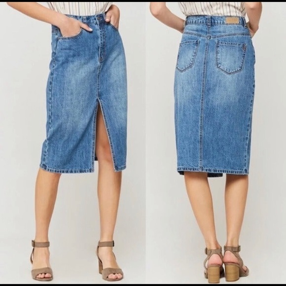 Velvet Heart Dresses & Skirts - Velvet Heart denim midi pencile skirt
